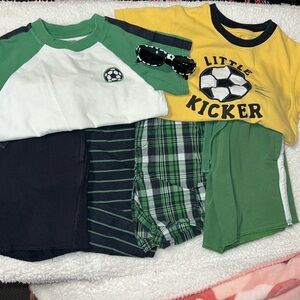 7 pc SET LOT GYMBOREE ⚽️ Little Kicker boy tops shorts sunglasses size 3T